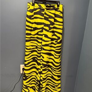 Yellow and Black Zebra Print Women's Trousers